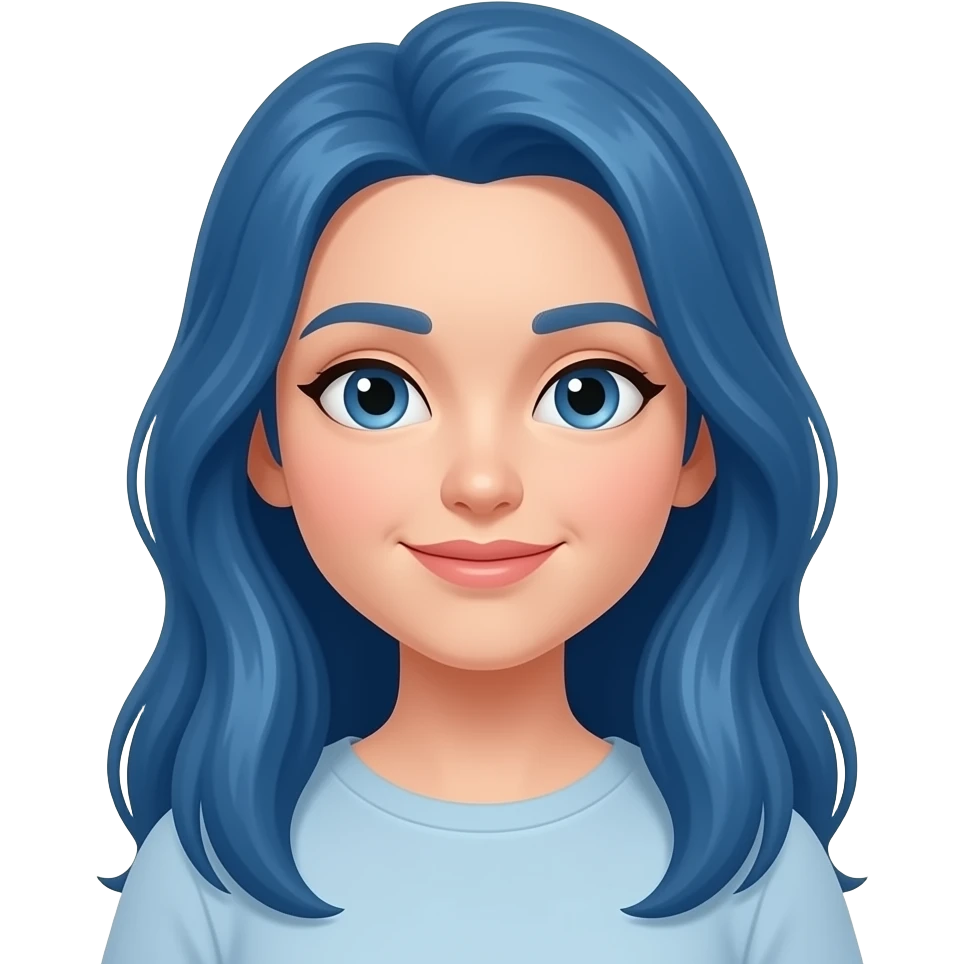 long blue hair emoji