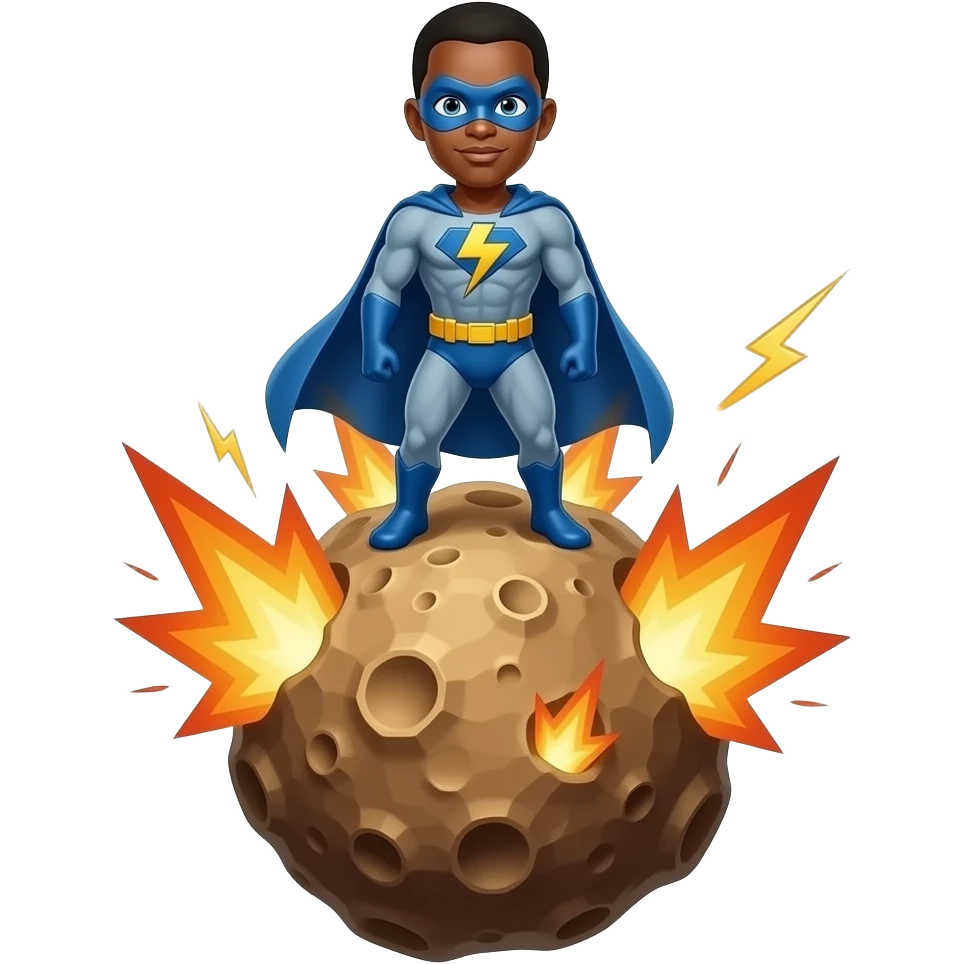 ☄️
   🦸🏿‍♂️
  💥💥💥
    ⚡ emoji