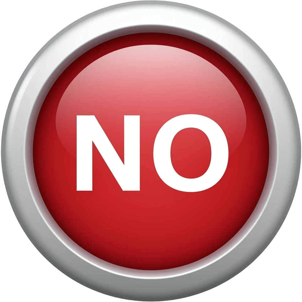 NO written on  red button emoji