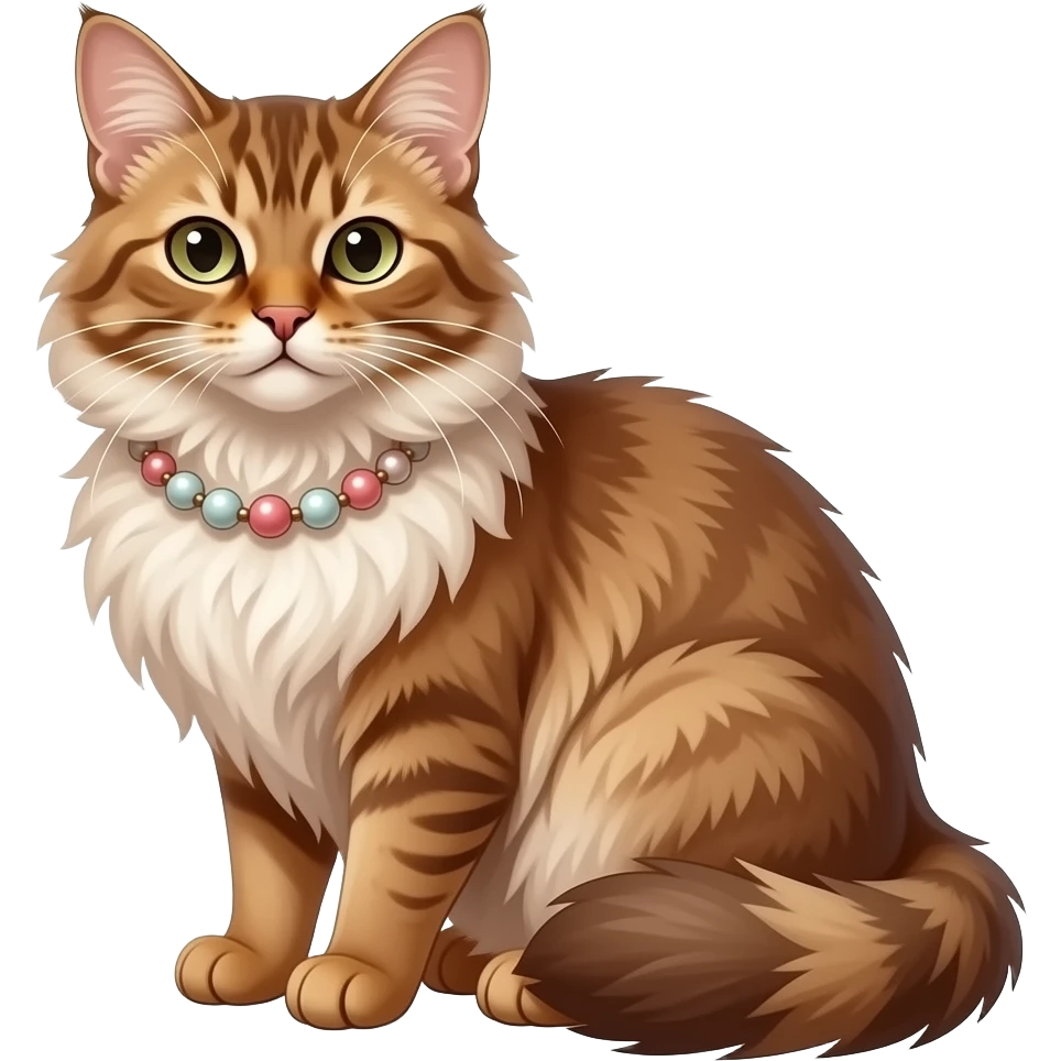 Fuzzy slim oriental feathery long-haired beaded mane cozy rosy aesthetic feathery Rosy beautiful emoji