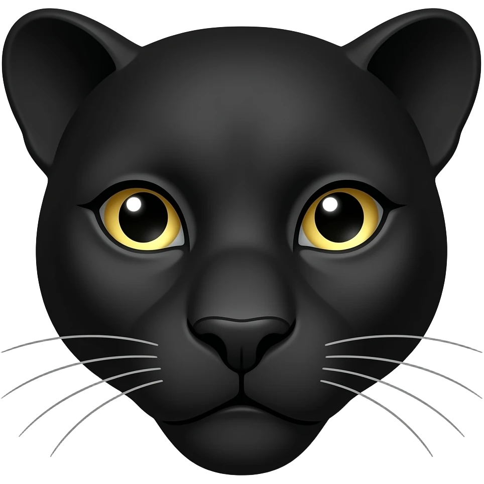 Pantera negra sólo la cara pero que pero que se va femenino, es una pantera real emoji