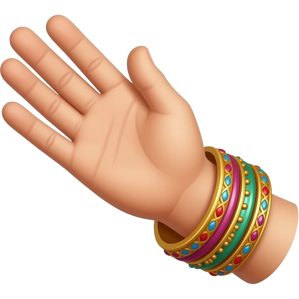 Colourful bangles in hand emoji
