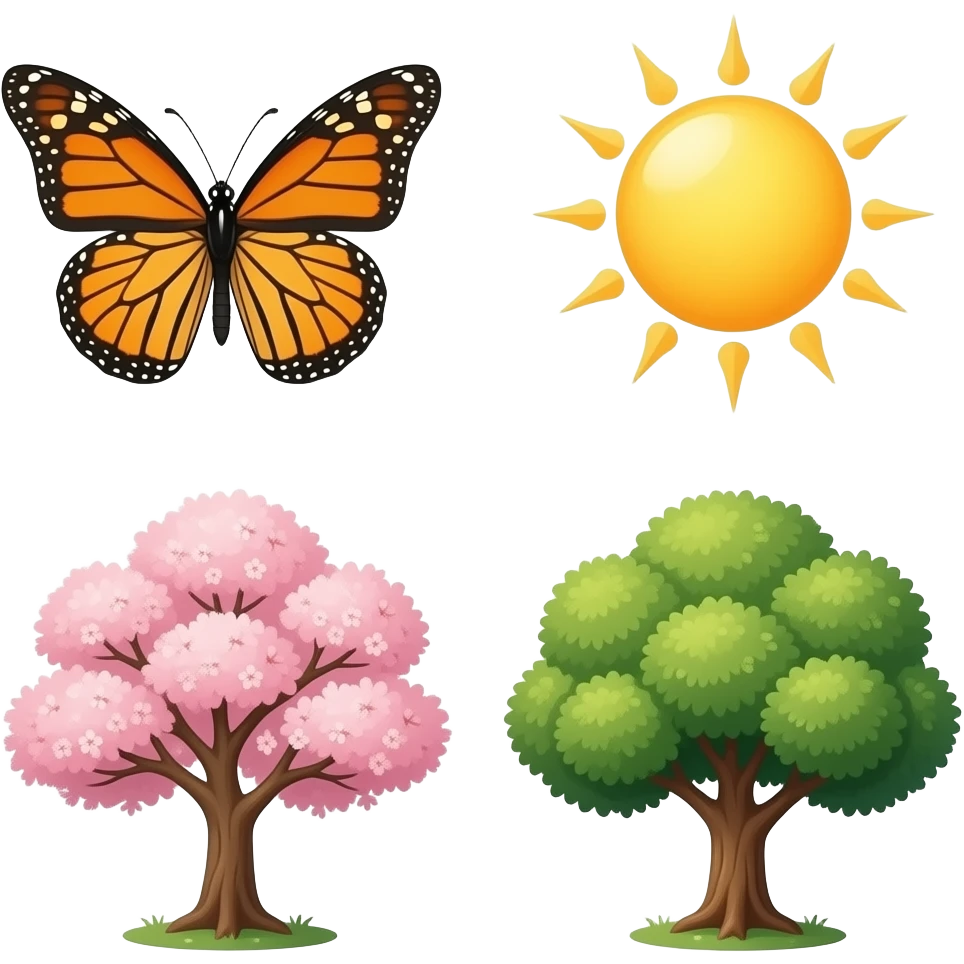 🧝🏻‍♀️🦋🌸🌳🌞 emoji