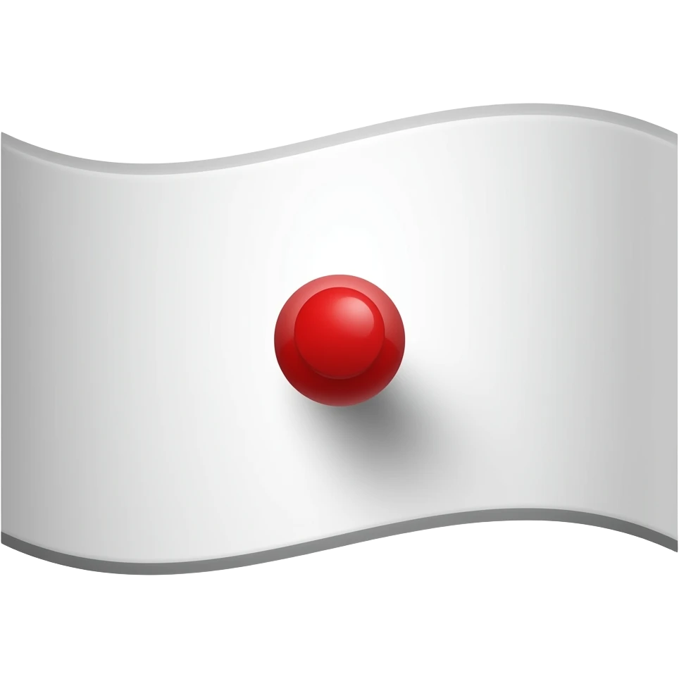 White flag with red round push pin on it emoji