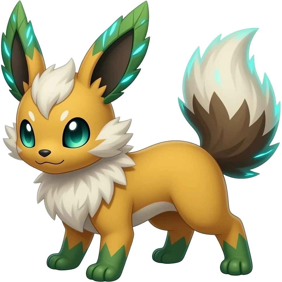 Furret-Leafeon-Shinx-Luxray-Fakémon-hybrid emoji