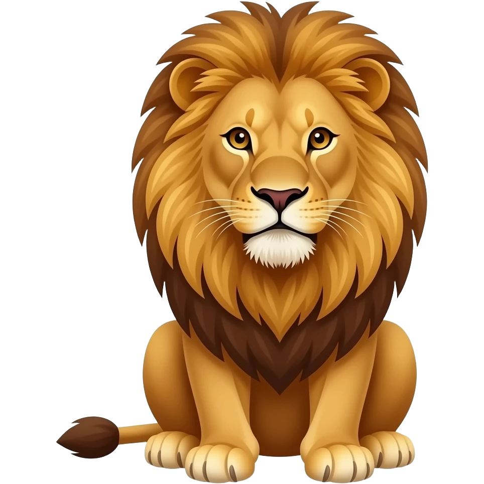 lion seating, front face emoji