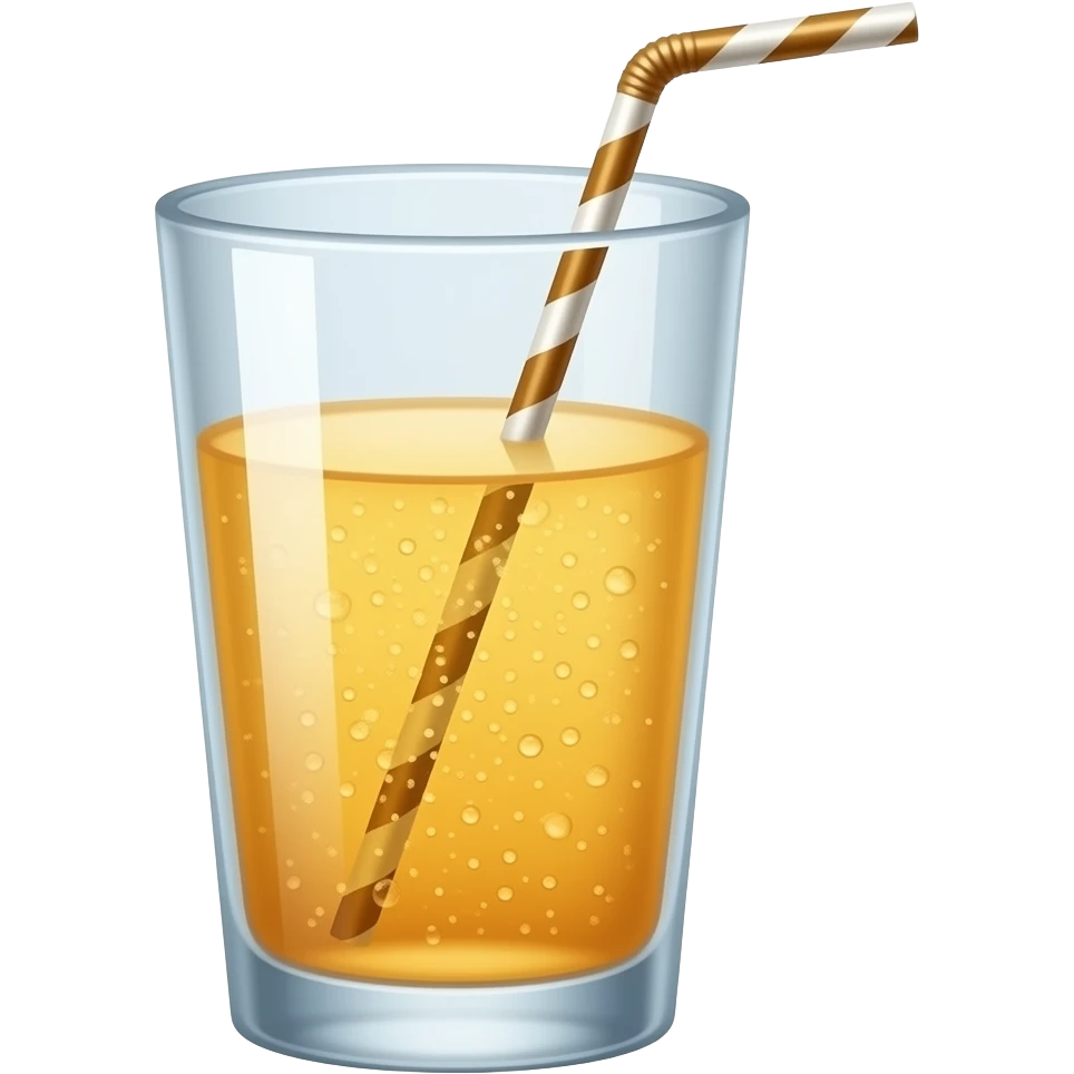 orange coloured champagne on cup with straw emoji