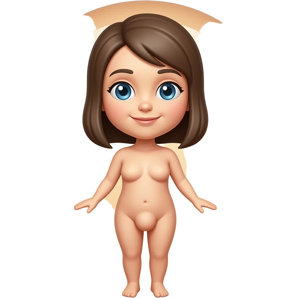 Naked Emoji girl full body with a dick emoji