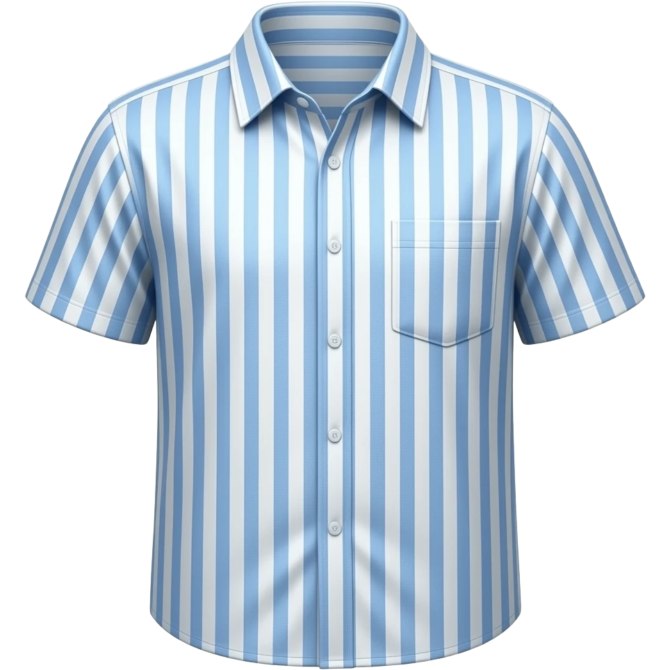 white and blue stripes shirt emoji