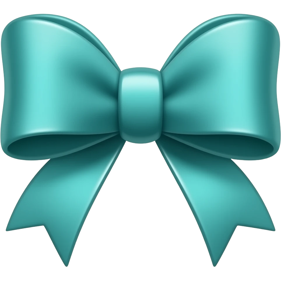 Teal  bow emoji