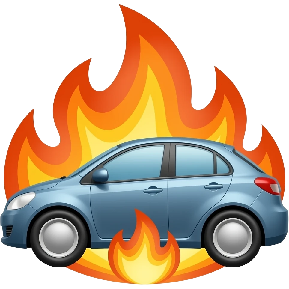 Fire car emoji