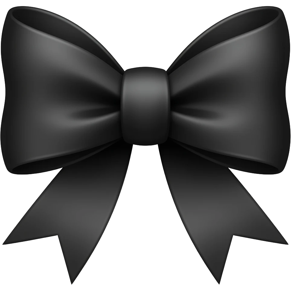 cute black bow emoji