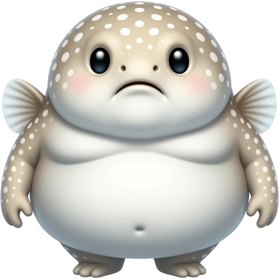 Make a blobfish with a fat face emoji