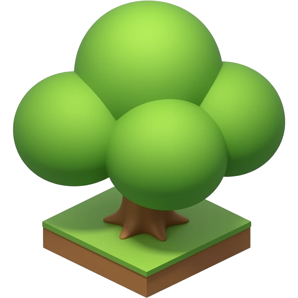 small 3d isometric tree emoji