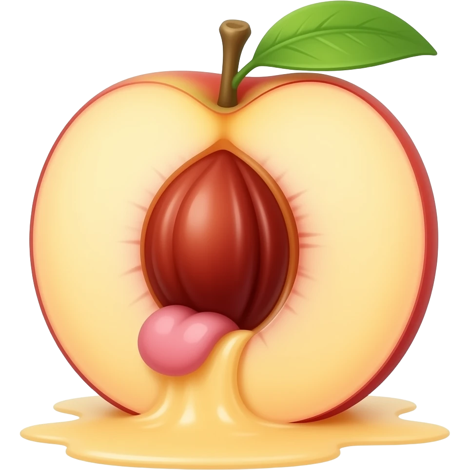 Tungg  Licking a gushing peach half emoji