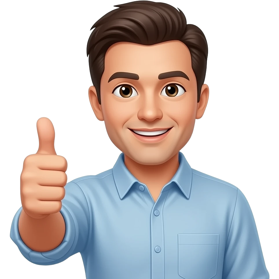 Парень показывает класс жест emoji
