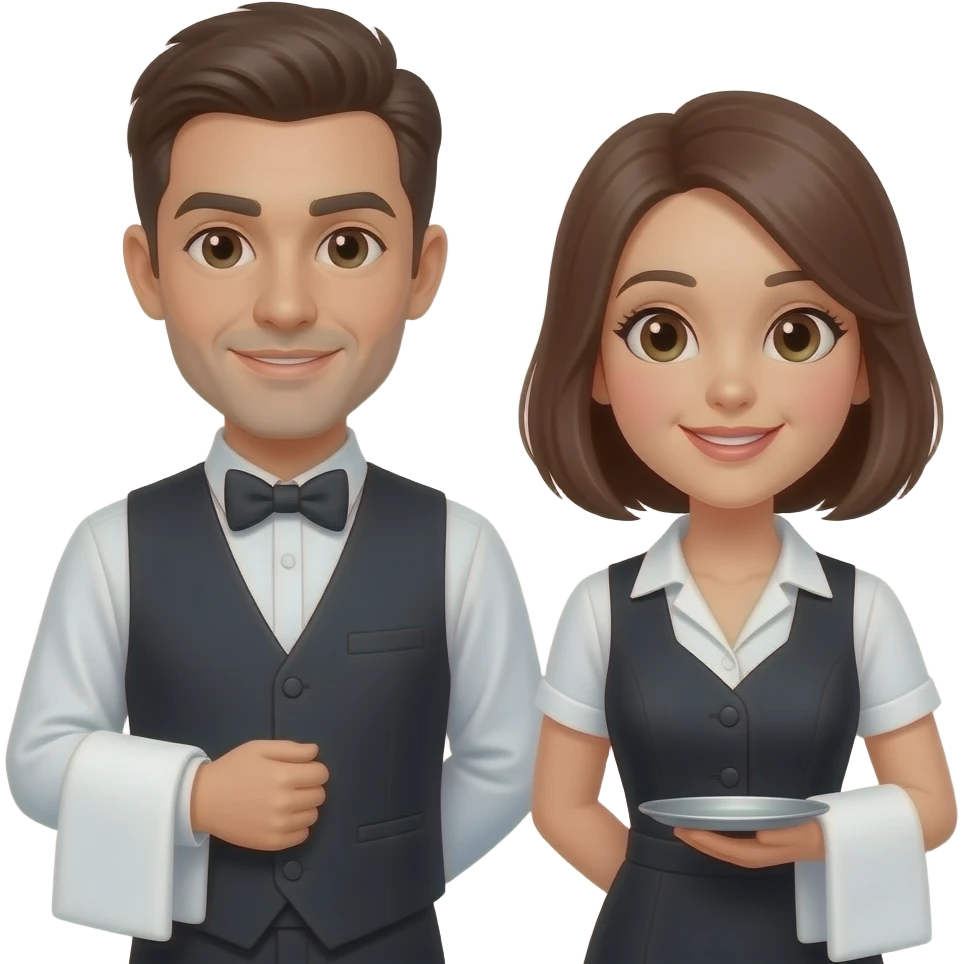 waiter and waitress emoji
