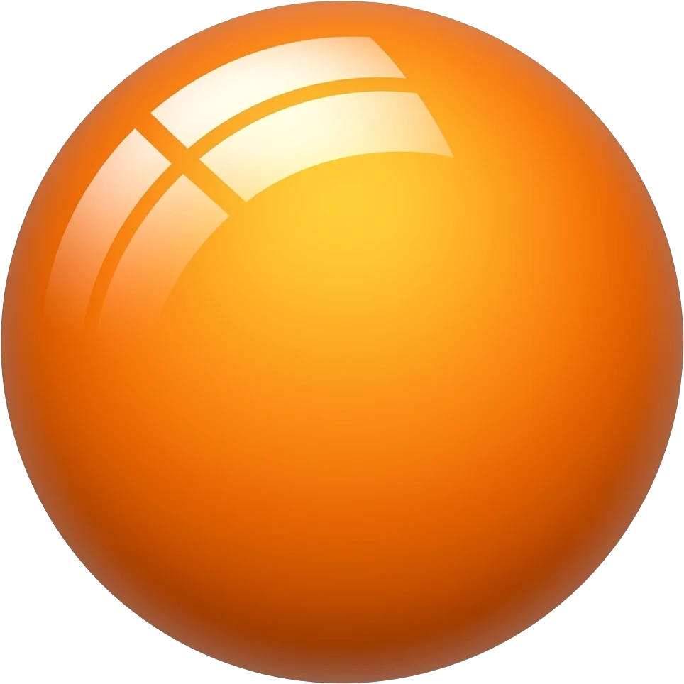 shiny ball orange color emoji