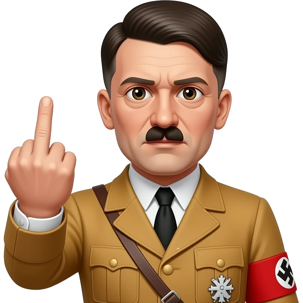 Adolf hitler showing middle finger emoji