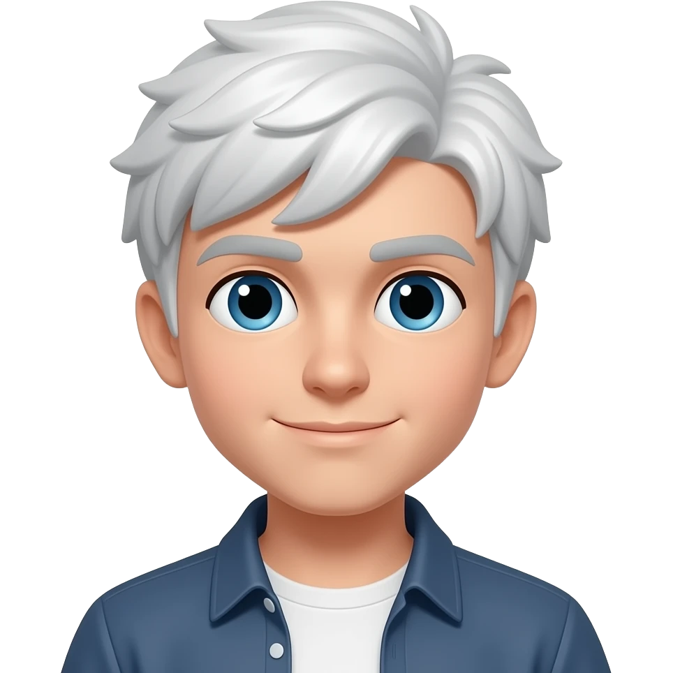 A white cool boy emoji