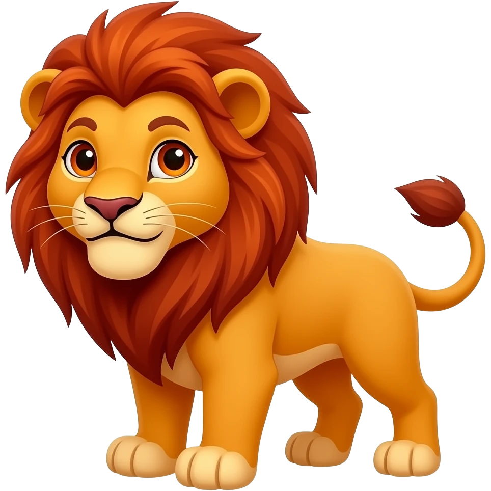 Create image Simba Color Red Hair And Eye Orange Fur Red-Pink Nose Emoji emoji