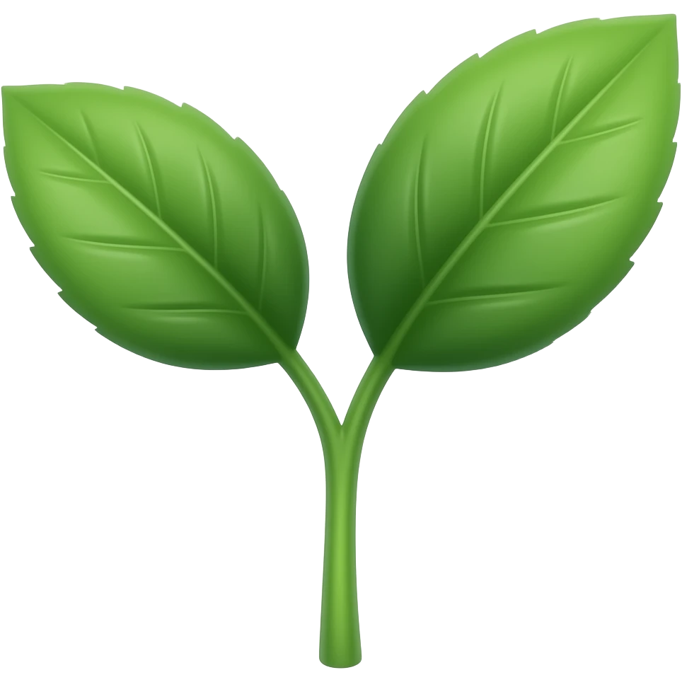 just the realistic upper part of a small plant that has 2 leaves emoji