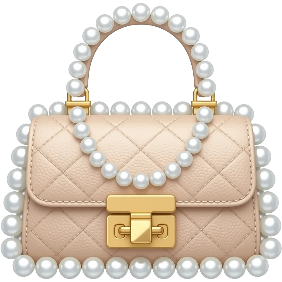 Bolso marca sin agarradera con evillas premiun costoso y colores femeninos de alta costura color perla emoji