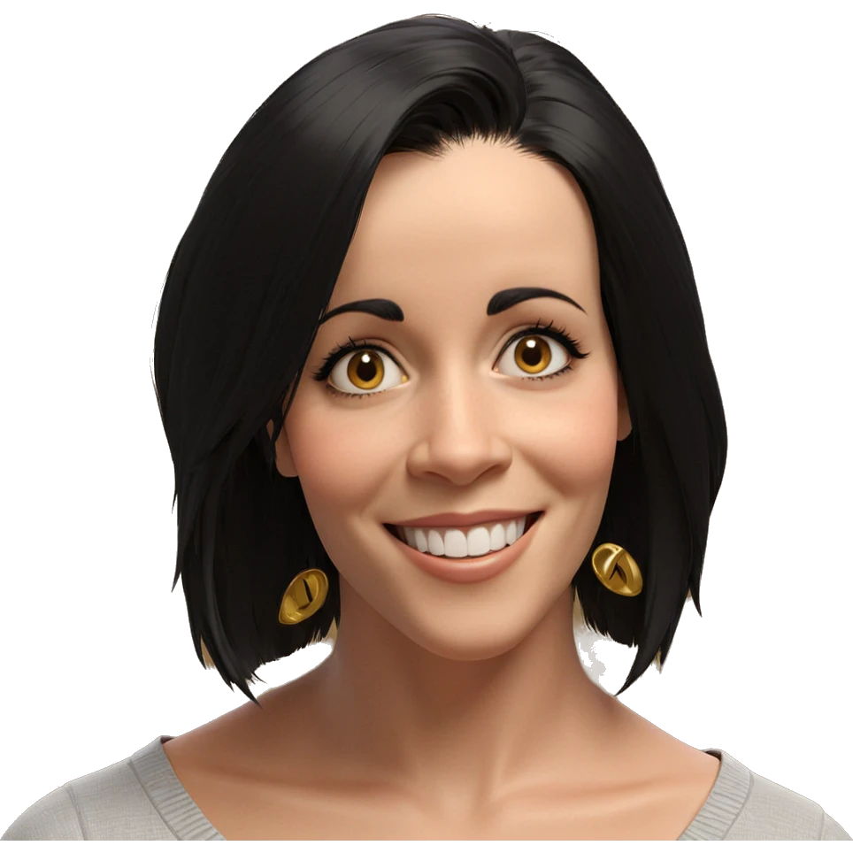 smiling girl with black hair emoji