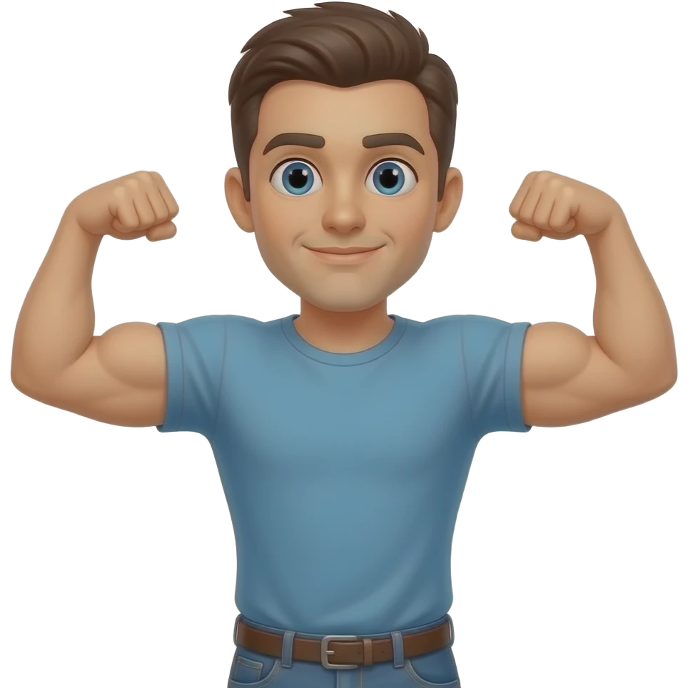 flex emoji, but the muscle is sagging emoji | AI Emoji Generator