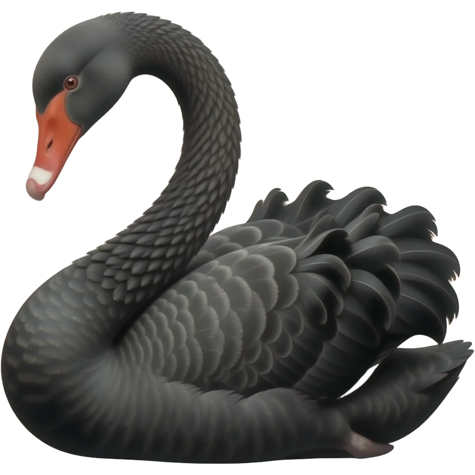 Black swan sitting in love position emoji