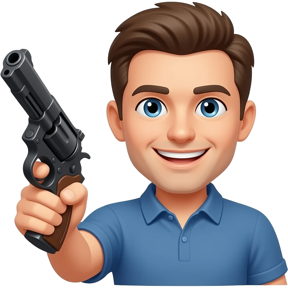 Emoji face with hand gun emoji
