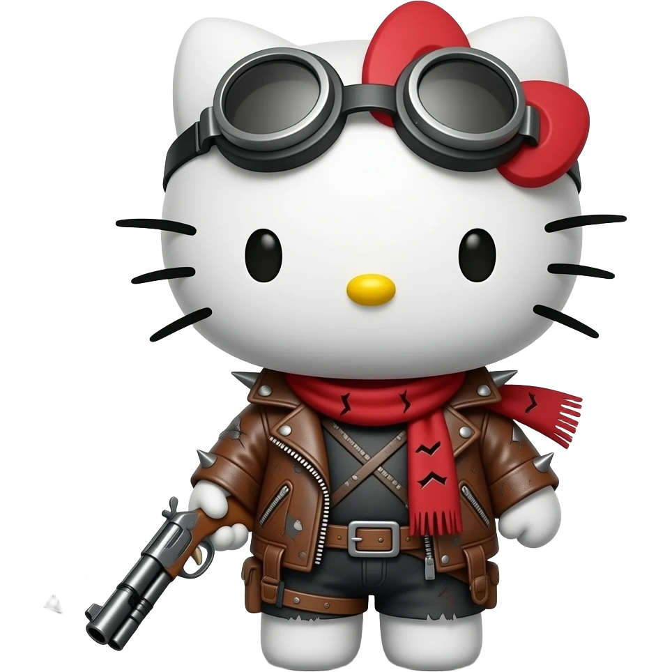 hello kitty as angry mad max emoji
