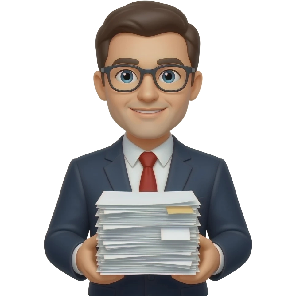 office man with documents emoji