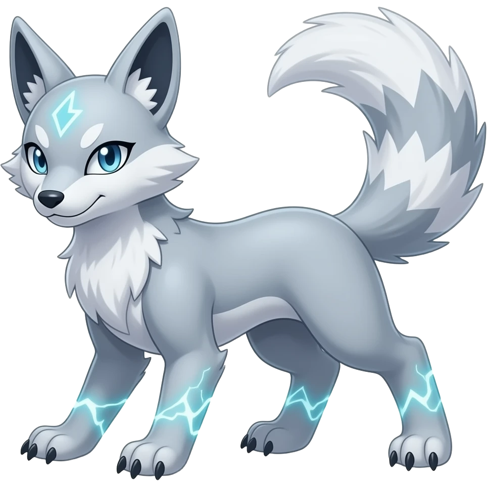 Minccino-Furret-Zeraora-Fakémon-animal-hybrid-creature, full body emoji