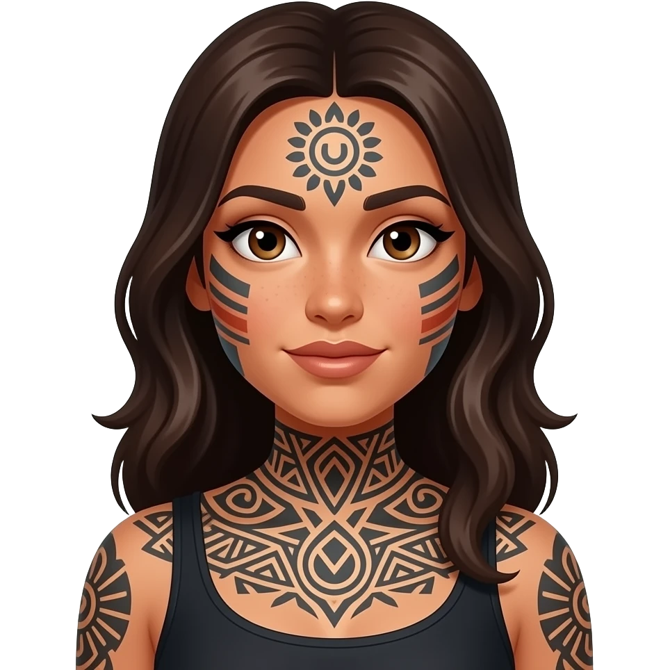 women with Tribal Tattoo emoji