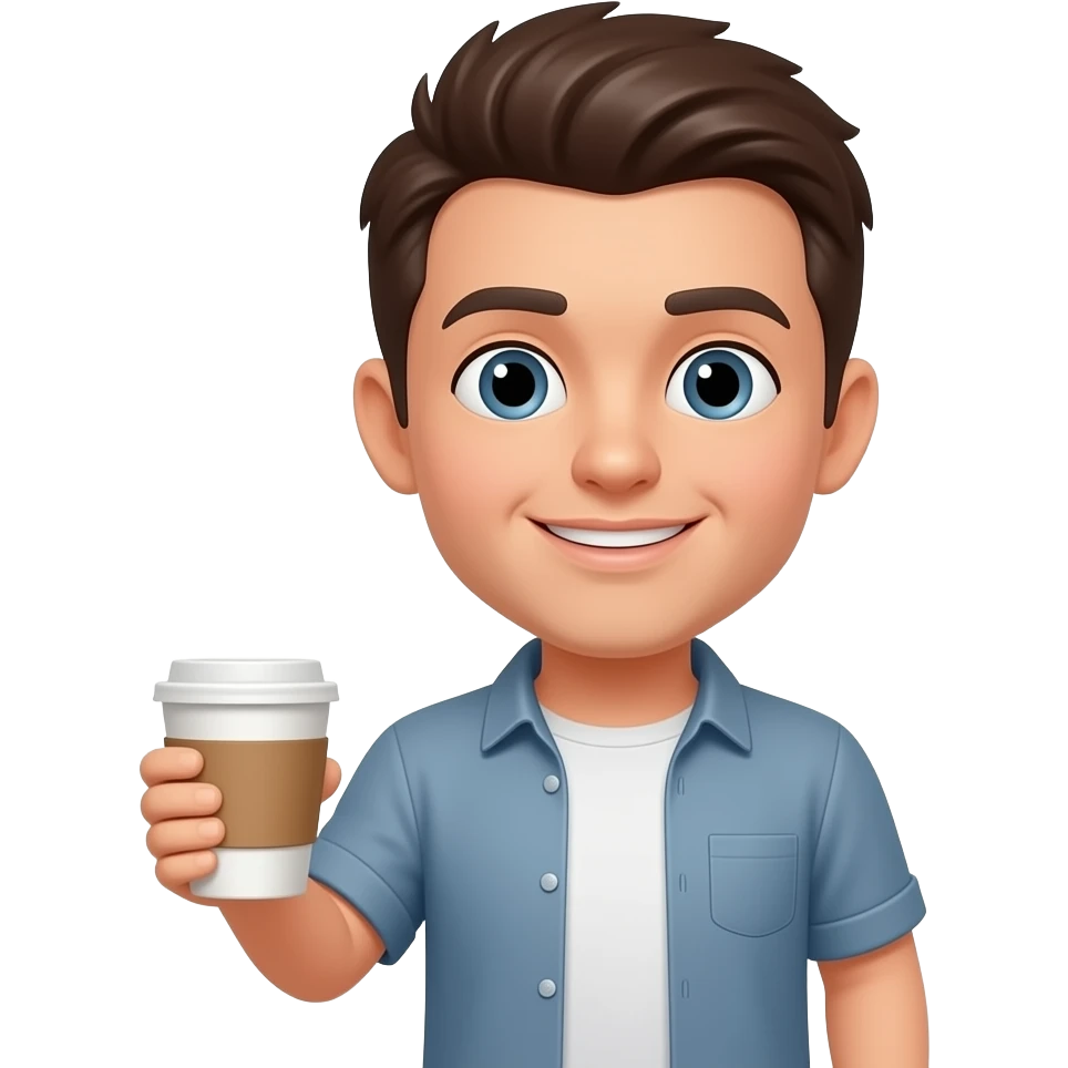 I hold a coffee cup emoji