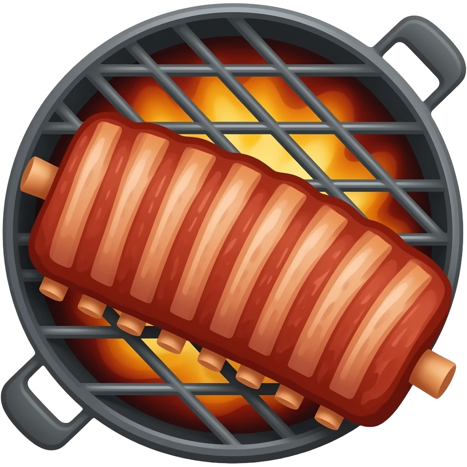 Smoking ribs on a grill emoji