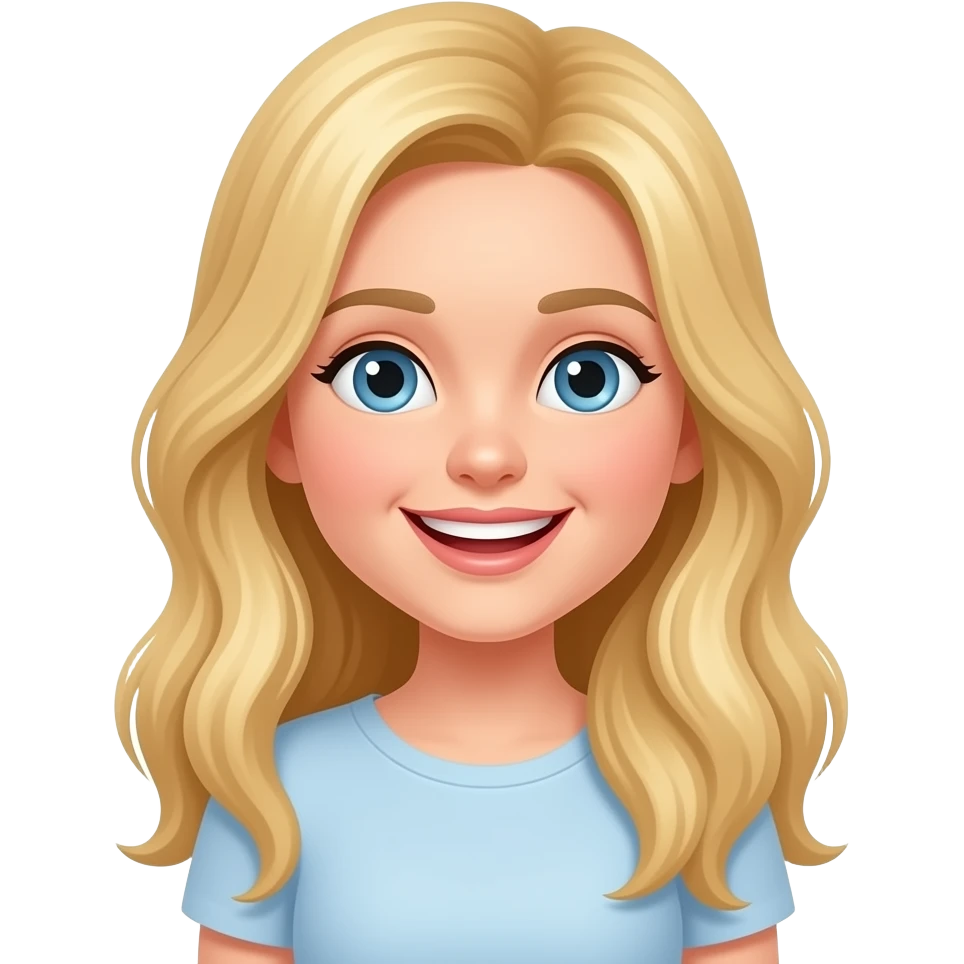 девушка блондинка улыбается emoji