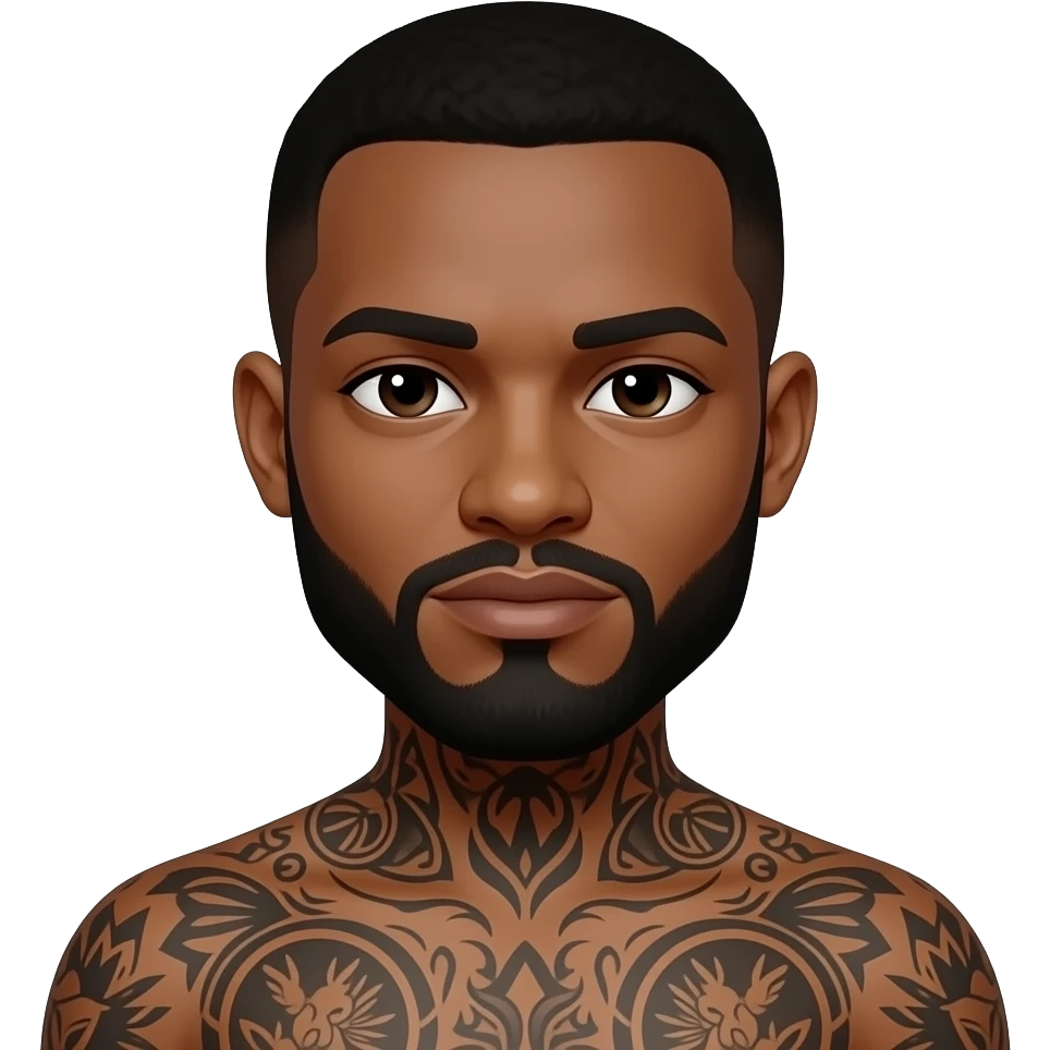black tattoo man emoji