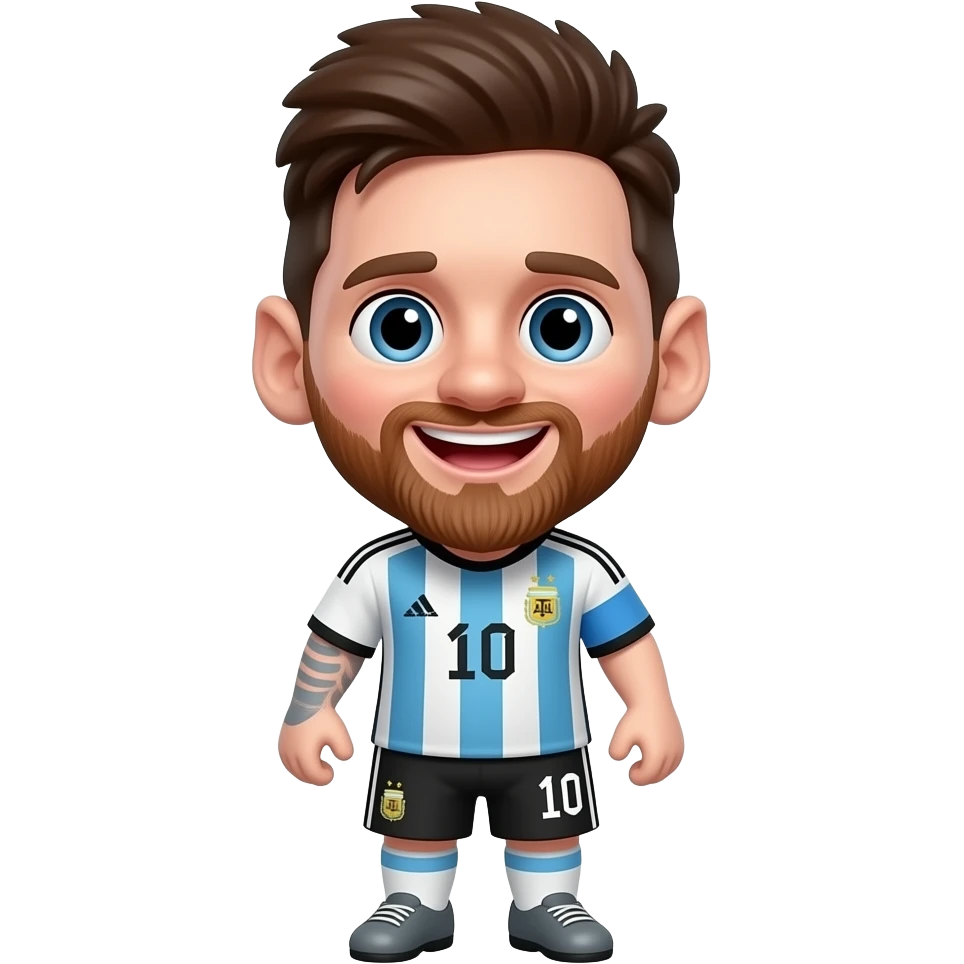 Full body 3D cartoon chibi character of Lionel Messi wearing Argentina ...
