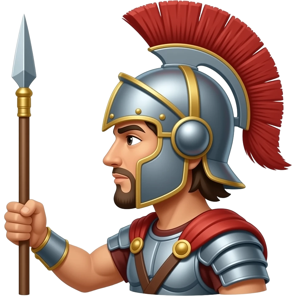 به صورت متنی سرباز هخامنشی نیزه به دست از نیم رخ emoji