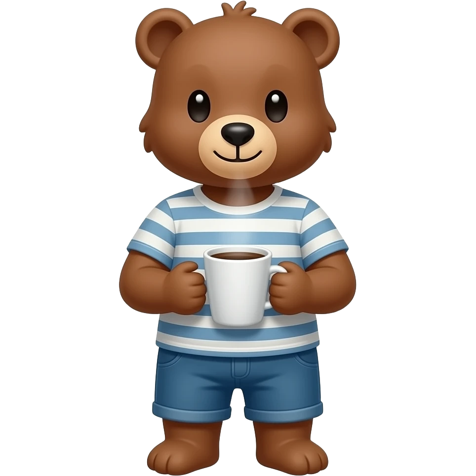 Bear having coffee emoji