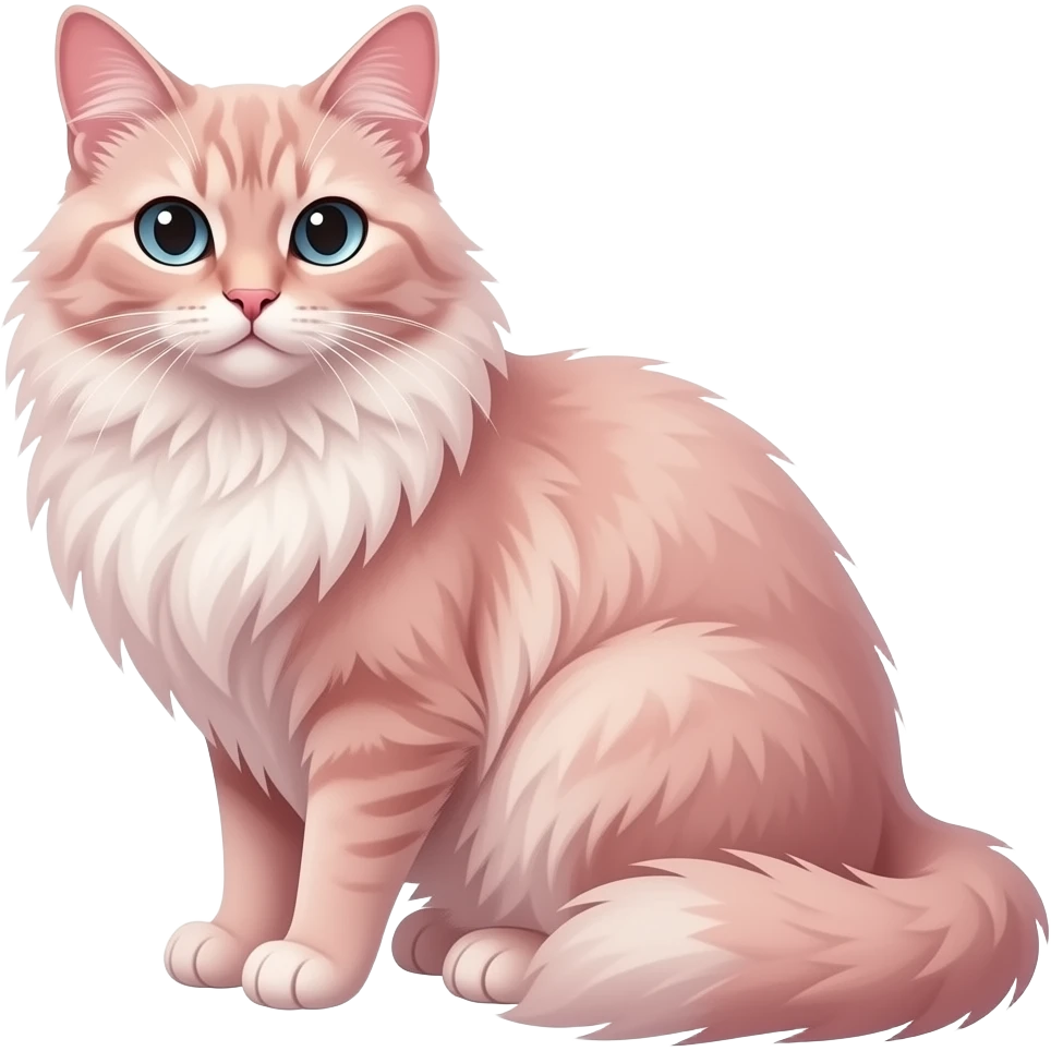 Fuzzy slim oriental feathery long-haired beaded mane cozy rosy aesthetic feathery feminine Rosy beautiful emoji