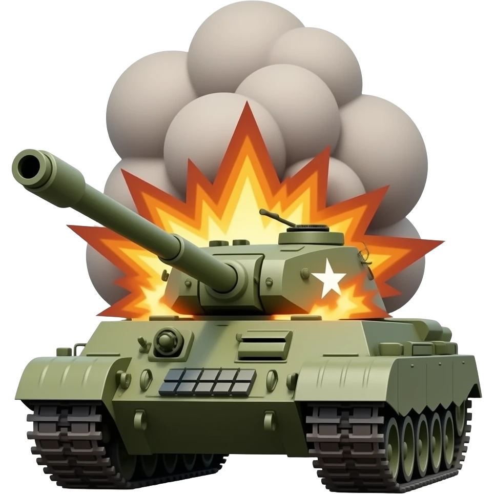 un char qui explose suite a un tir emoji