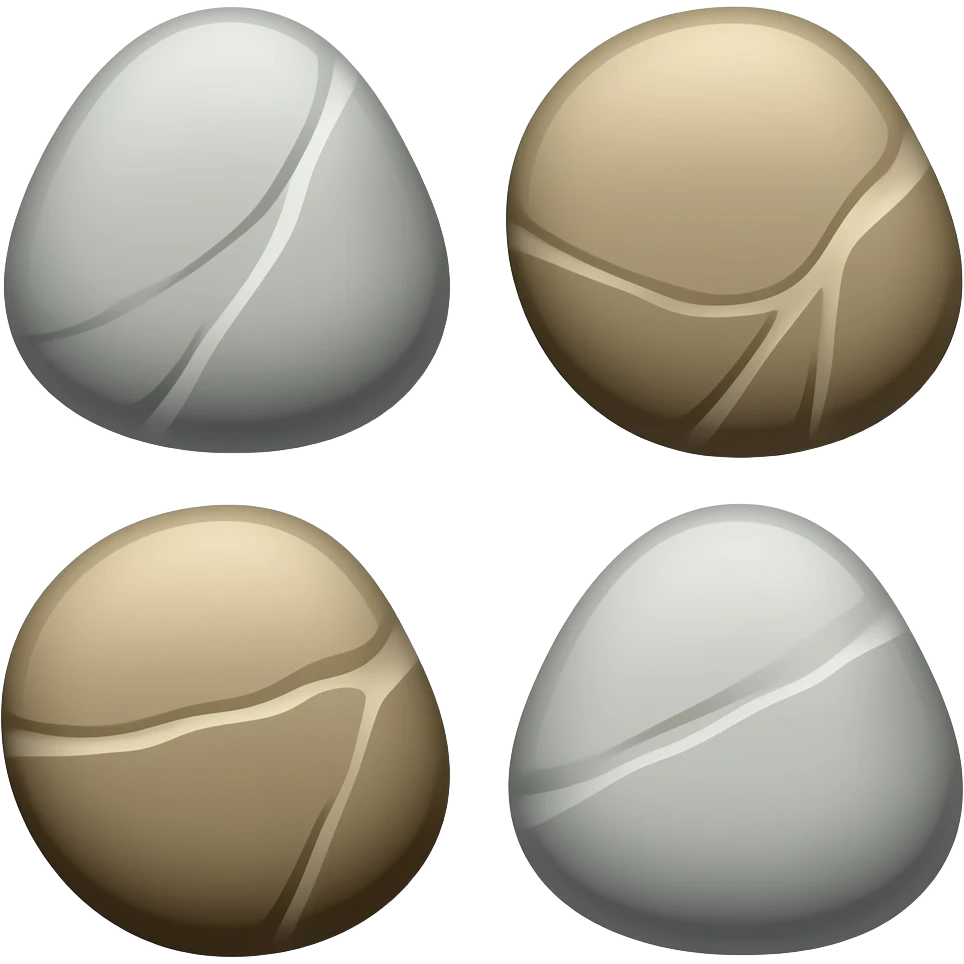 6 small stones emoji