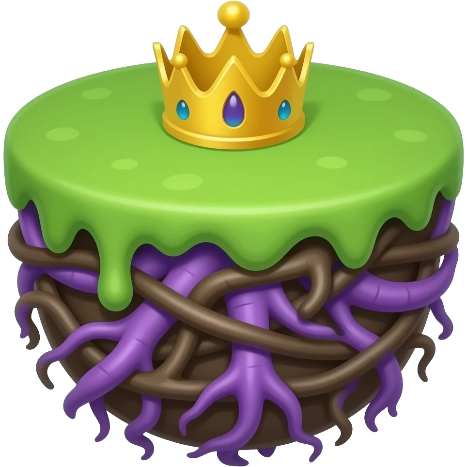 باستخدام جذور بنفسجية اللون اكتب king_root ملتفا حولة من الأسفل جذور سوداء اللون emoji