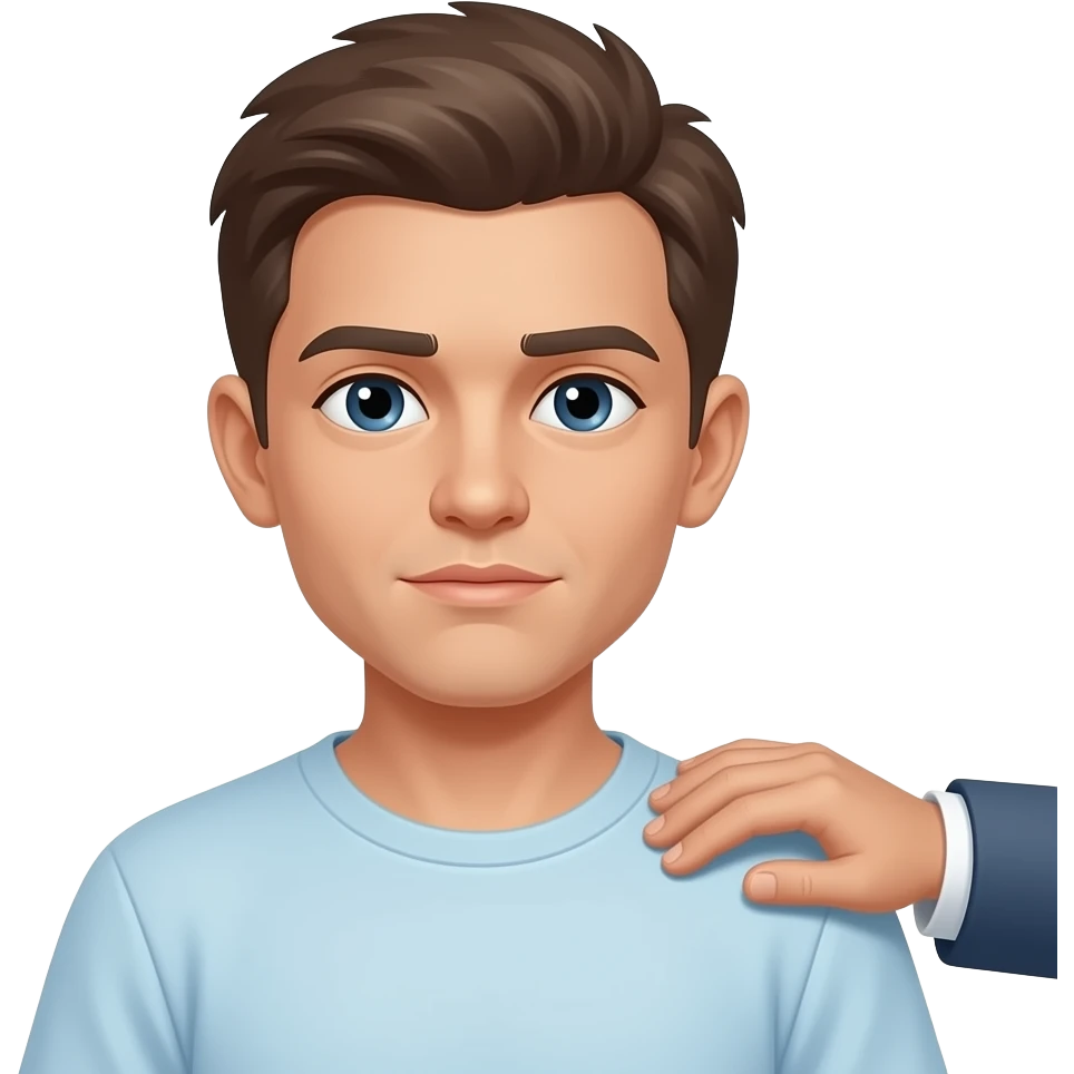 의식 없는 젊은환자 어깨에 손 터치 (일반인) emoji