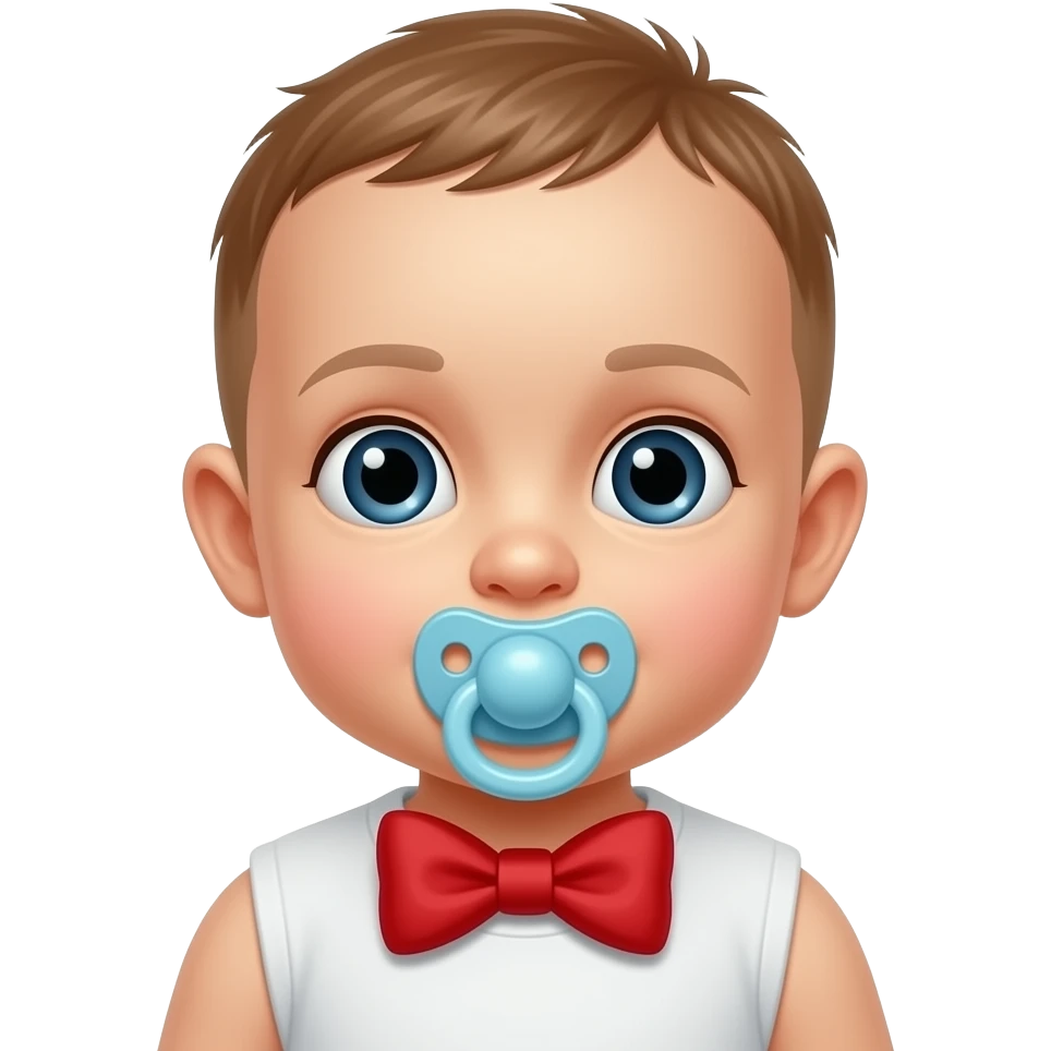 baby with tie and pacifier emoji