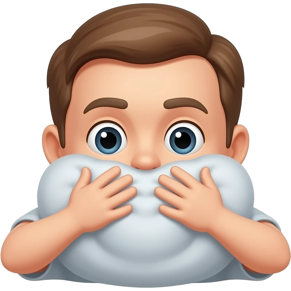 man stuffing face in butt emoji