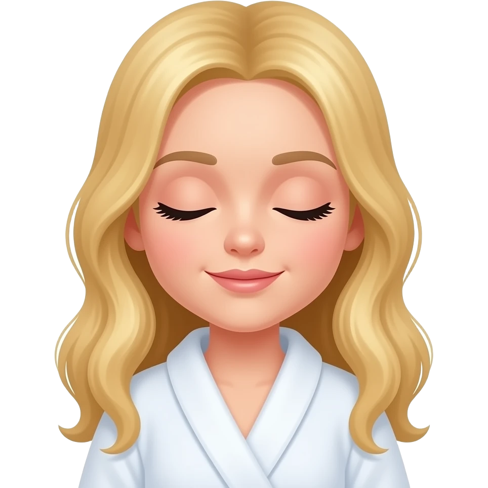Blonde Sleepy spa girl emoji